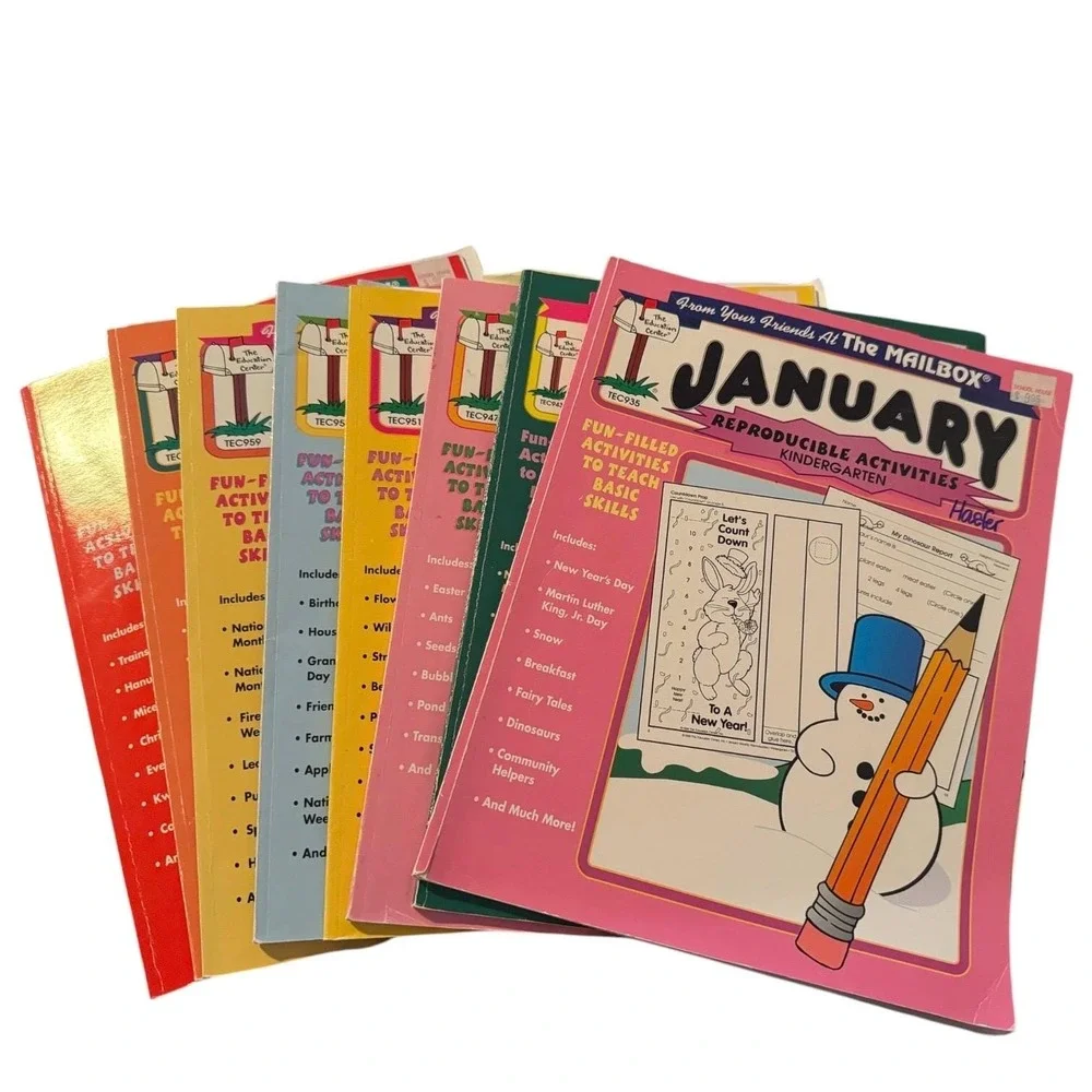 Vintage The Mailbox Kindergarten Reproducible Activities Lot of 8 Missing Feb